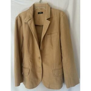 J Crew Velveteen Women's Jacket in Tan Collegiate Preppy Casual Office Retro